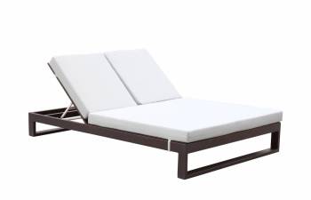 Amber Double Chaise Lounge - BROWN - QUICK SHIP 