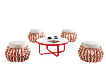 Apricot Backless Seating Set for 4