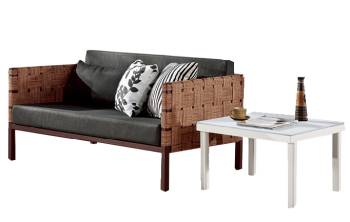Asthina 2 Seater Sofa with Side Table