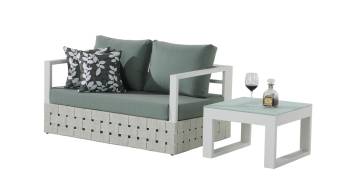 Edge Loveseat Sofa with Coffee Table