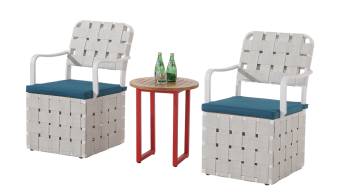Edge Seating set for 2 with woven sides chair