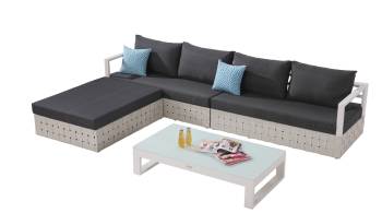 Edge Sectional Sofa Set for 4 with chaise ottoman and Coffee Table