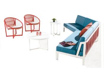 Hyacinth V Shaped Sectional Sofa with 2 Chairs