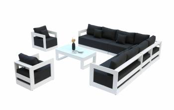 Lusso XL Sectional Sofa Set With Two Club Chairs