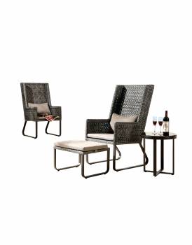 Polo High Back Chair with Ottoman and Side Table