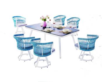 Seattle Dining Set For Six With Rounded Back