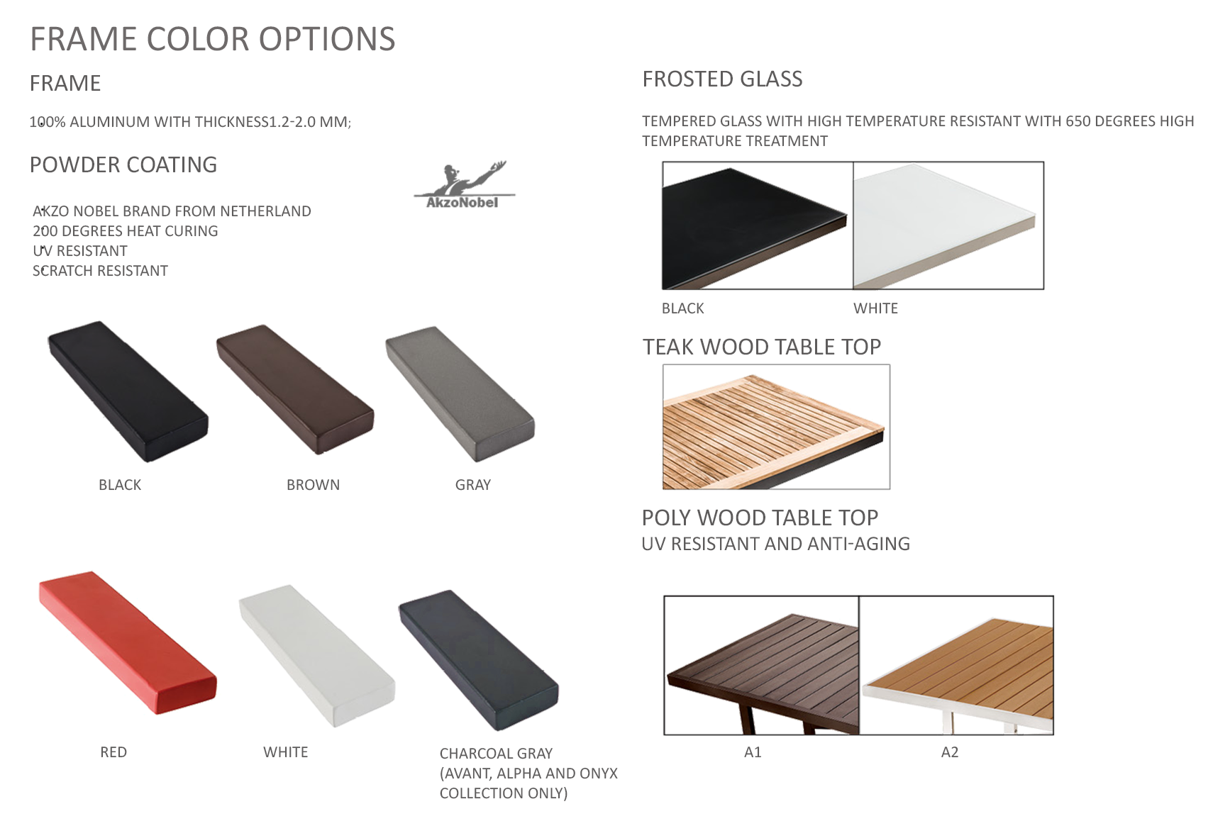 frame color options