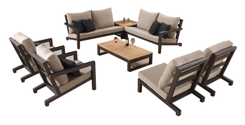 Soho Sectional Sofa Set for 8 with corner Table