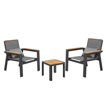 Zurich Club Chair Set For 2 - CHARCOAL GREY 