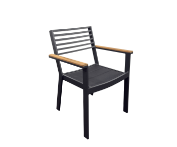 Avant Stackable Dining Chair With Teak Armrests - QUICK SHIP 